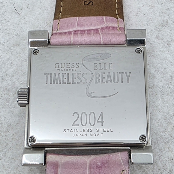 Vintage Guess Watch Timesless Elle Beauty 2004 Pink Leather Crocodile Band Y2K main image 13